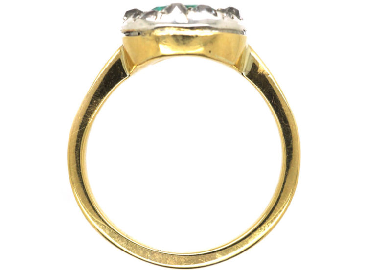 Victorian 18ct Gold Emerald & Diamond Ring