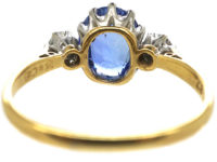 18ct Gold & Platinum, Ceylon Sapphire & Diamond Ring