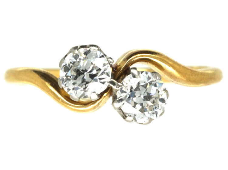 Edwardian 18ct Gold & Diamond Twist Ring