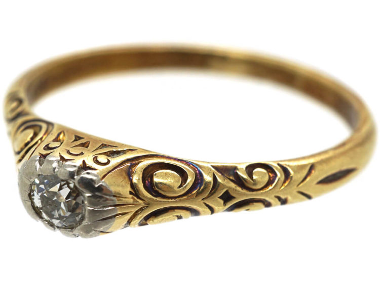 Art Deco 14ct Gold & Diamond Ring