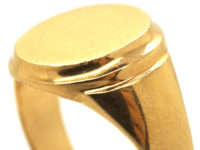 French Early 20th Century 18ct Gold Plain Signet Ring