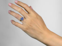Edwardian 18ct Gold, Diamond & Sapphire Hexagonal Cluster Ring