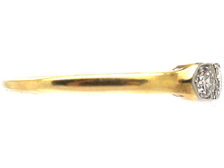 Art Deco 14ct Gold & Platinum Three Stone Diamond Ring