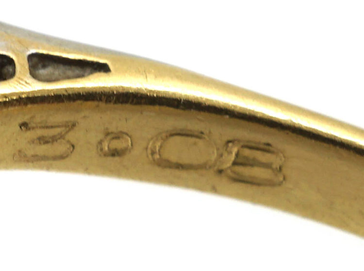 18ct Gold & Platinum, Ceylon Sapphire & Diamond Ring