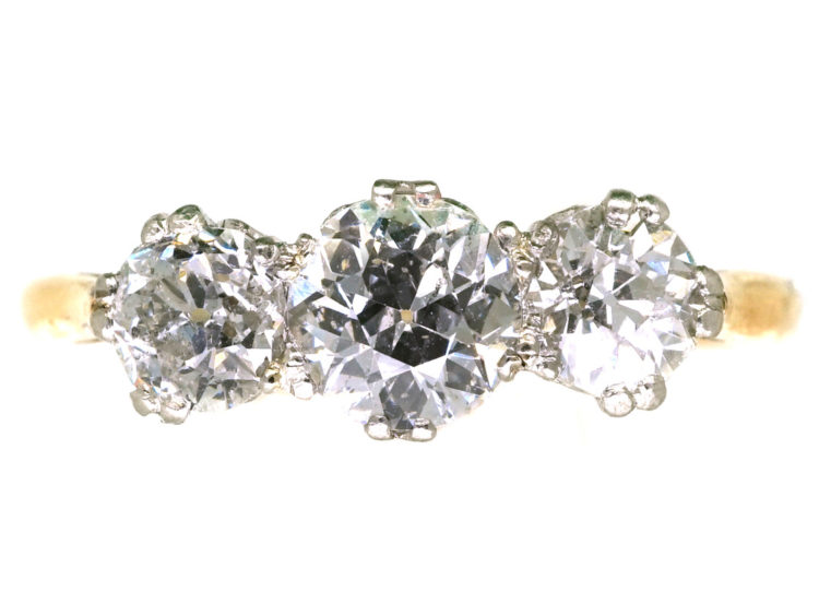 18ct Gold & Platinum Three Stone Diamond Ring