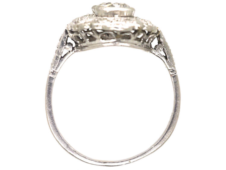 Art Deco Platinum & Diamond Octagonal Shaped Ring