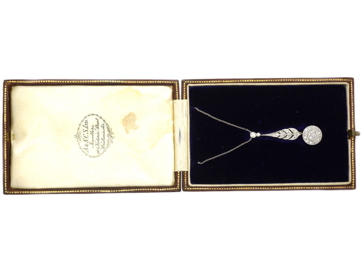 Art Deco Diamond Pendant in Original Case