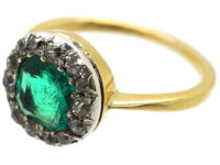 Victorian 18ct Gold Emerald & Diamond Ring