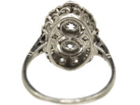Art Deco Platinum & Diamond Octagonal Shaped Ring