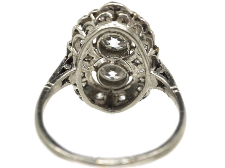 Art Deco Platinum & Diamond Octagonal Shaped Ring