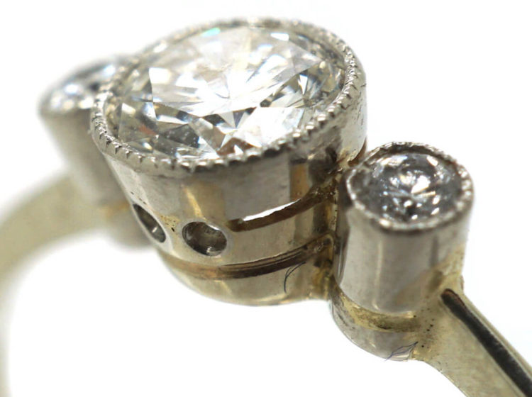 Edwardian 18ct White Gold Three Stone Diamond Ring