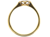 Art Deco 18ct Gold & Platinum, Sapphire & Diamond Cluster Ring