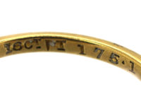 Edwardian 18ct Gold & Platinum, Sapphire & Diamond Crossover Ring