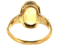 Art Deco 18ct Gold & Large Yellow Sapphire Ring