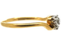 Edwardian 18ct Gold & Diamond Twist Ring