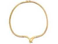 9ct Gold Snake Necklace with Ruby Eyes