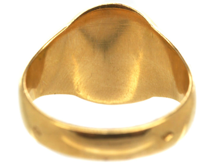 French Early 20th Century 18ct Gold Plain Signet Ring