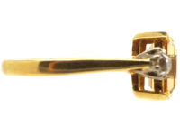 18ct Gold, Topaz & Diamond Ring