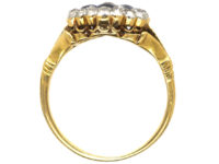 Edwardian 18ct Gold, Diamond & Sapphire Hexagonal Cluster Ring