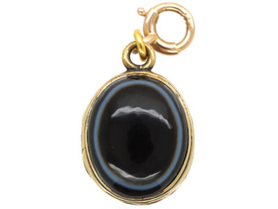Victorian 15ct Gold Oval Onyx Locket