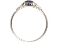 Art Deco Platinum, Sapphire & Diamond Ring