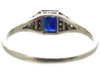 Art Deco Platinum, Sapphire & Diamond Ring
