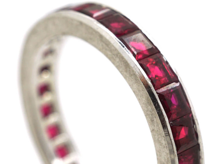 Retro 18ct White Gold & Ruby Eternity Ring