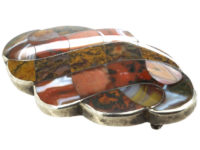 Victorian Scottish Silver & Agate Interwoven Brooch