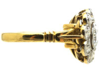 Edwardian 18ct Gold & Platinum Large Diamond Cluster Ring
