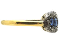 Victorian 18ct Gold Five Stone Sapphire & Diamond Ring