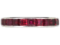 Retro 18ct White Gold & Ruby Eternity Ring