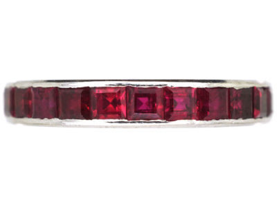 Retro 18ct White Gold & Ruby Eternity Ring
