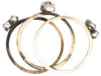 Georgian Triple Band Rose Diamond Opening Ring