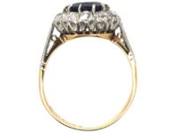 18ct Gold & Platinum, Sapphire & Diamond Cluster Ring