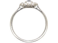 Edwardian Platinum, Sapphire & Diamond Oval Cluster Ring