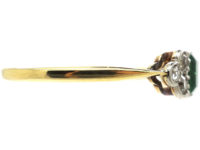 Art Deco 18ct Gold & Platinum, Emerald & Diamond Ring