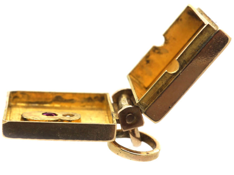 Edwardian 15ct Two Coloured Gold Locket with Bee