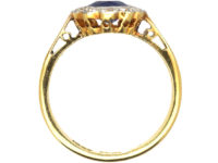 Edwardian 18ct Gold & Platinum, Sapphire & Diamond Oval Cluster Ring