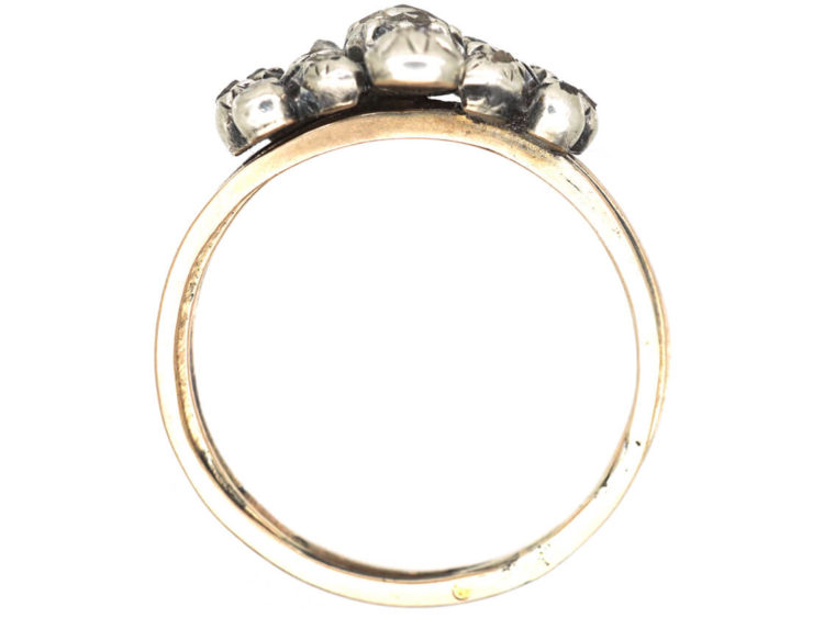 Georgian Triple Band Rose Diamond Opening Ring