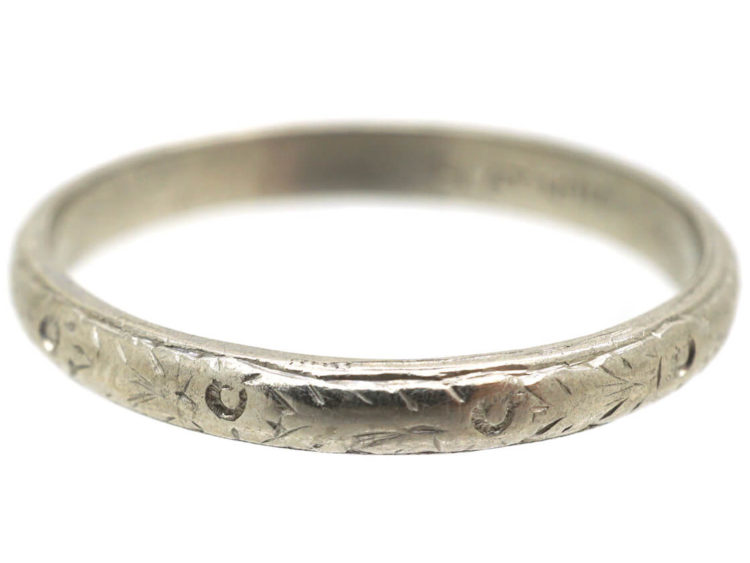 Art Deco Platinum Wedding Band