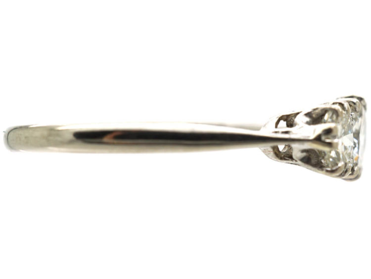Art Deco Platinum, Three Stone Diamond Ring
