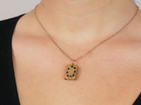 Victorian 18ct Gold & Blue Enamel Stanhope Locket