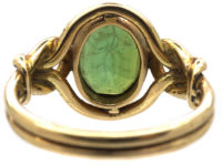Victorian 15ct Gold & Tourmaline Ornate Signet Ring