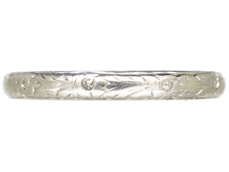 Art Deco Platinum Wedding Band