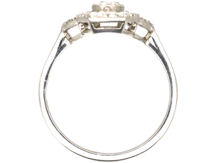 Art Deco Platinum & Diamond Geometric Ring