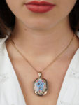 Victorian 9ct Gold, Forget Me Not Enamel & Natural Split Pearl Oval Locket