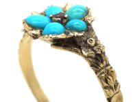 Regency 15ct Gold Forget Me Not Ring set with Turquoise & Ruby