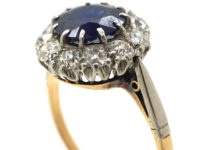 18ct Gold & Platinum, Sapphire & Diamond Cluster Ring