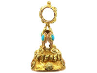 Regency Two Colour Gold Seal set with Turquoise for Forget Me Not