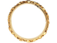 Georgian 18ct Gold Repoussé Band Ring with Hidden Locket Compartment